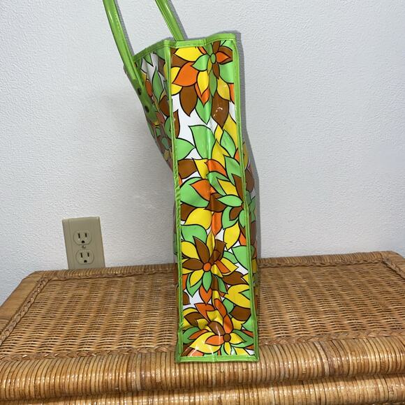 Vintage MCM 70's Vinyl Mod Flower Power Plastic Bag Groovy - Picture 4 of 8